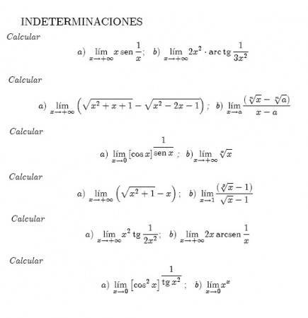 Indeterminaciones y Regla de L'Hôpital